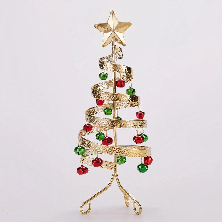 Mini-Weihnachtsbaum aus Eisen mit Glocken, 26 cm