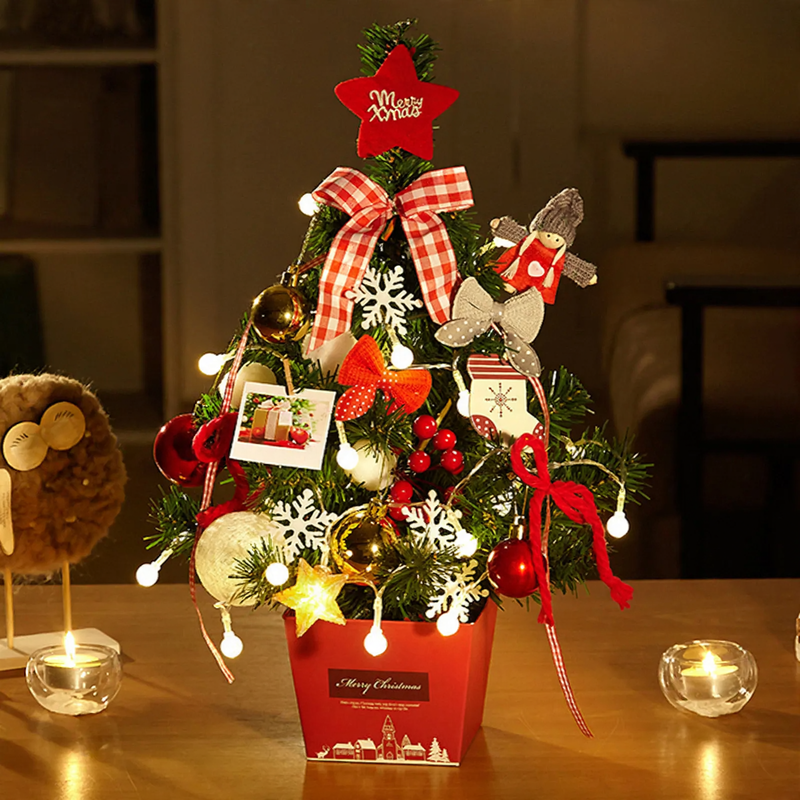 Mini-Weihnachtsbaum für den Tisch, 50 cm, inklusive Beleuchtung