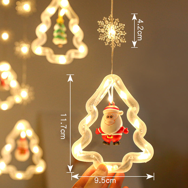LED-Weihnachts-Lichterkette mit Sternen und Schneeflocken