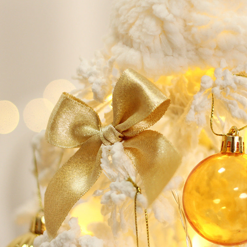 Mini-Weihnachtsbaum mit Beflockung und LED-Beleuchtung