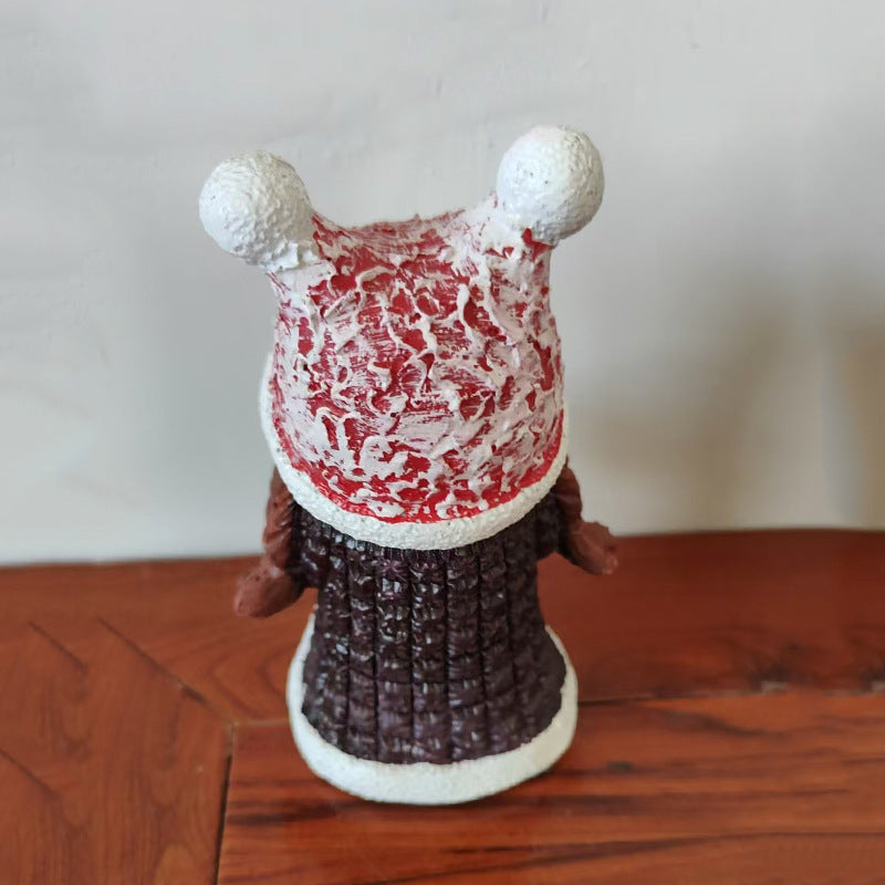 Weihnachts-Wichtel-Figur mit Weihnachtsmütze