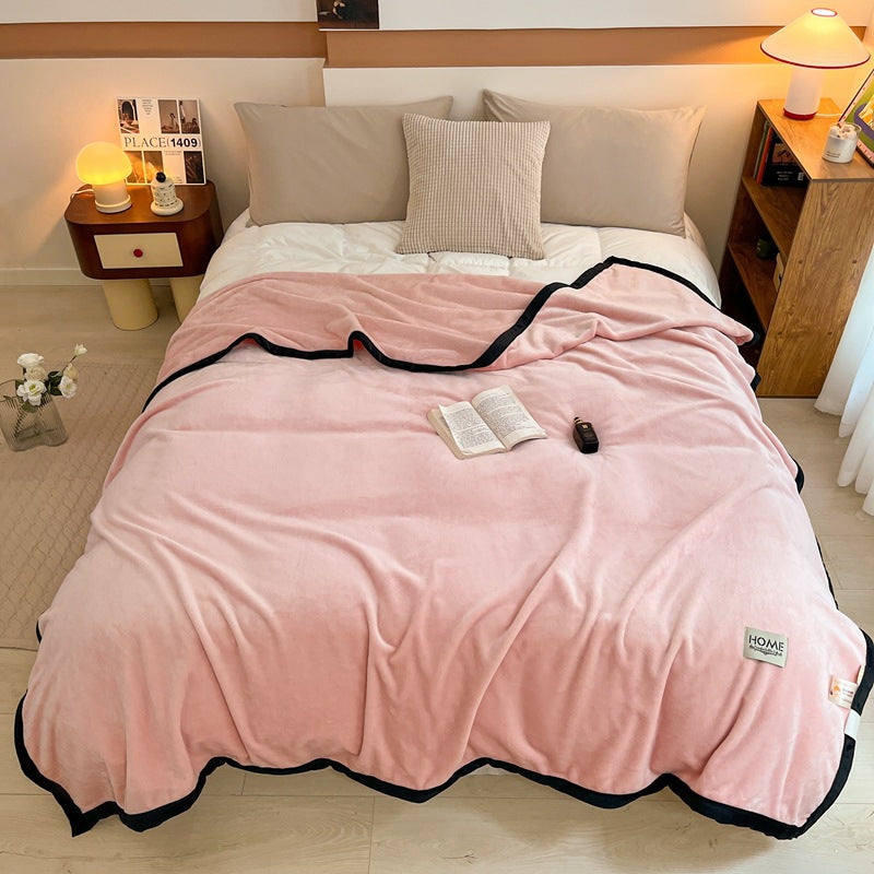 Weiche Milchfaser-Fleece Wohndecke, einfarbig