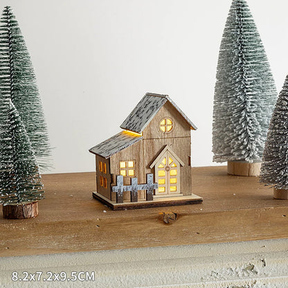 Weihnachtliches Holz-Deko-Set mit Beleuchtung