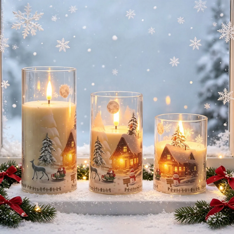 LED-Weihnachtskerzen-Set mit Fernbedienung