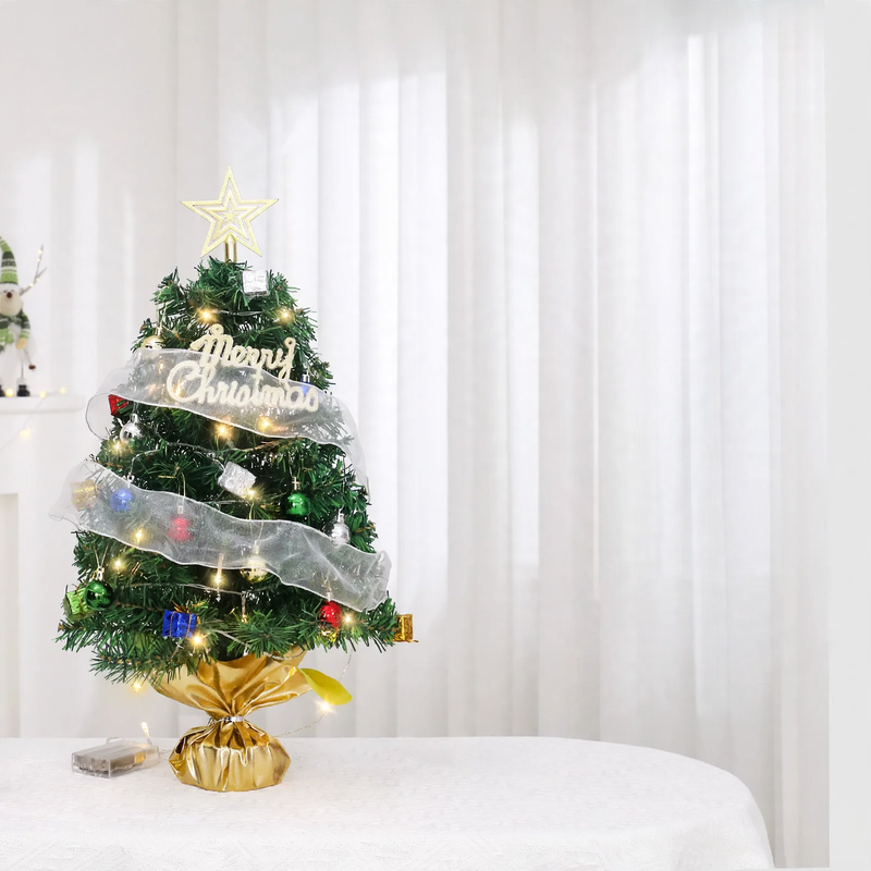 Mini-Weihnachtsbaum-Set mit LED-Beleuchtung