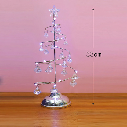Dekorative LED-Weihnachtsbaum-Tischleuchte aus Metall und Acryl