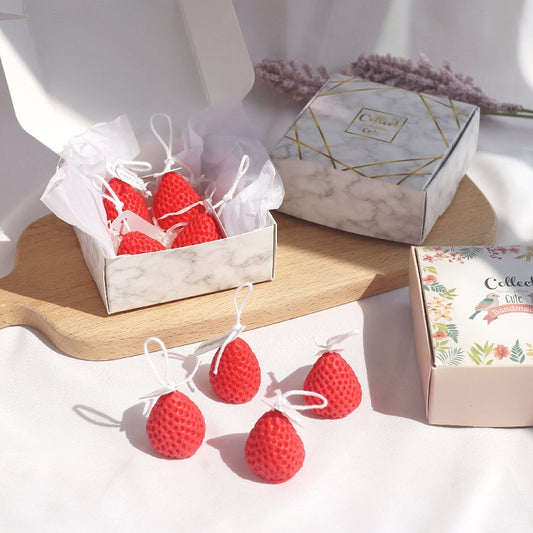 Miniatur-Duftkerze Erdbeere, 2,6 × 3,5 cm