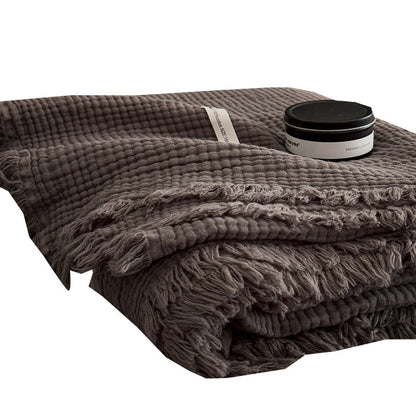 Baumwoll-Gaze-Decke mit Quasten, vierlagig