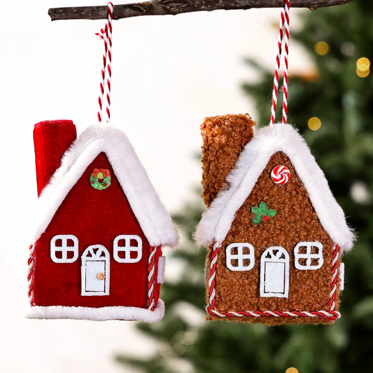 Weihnachtlicher Hütten-Anhänger im Lebkuchen-Stil