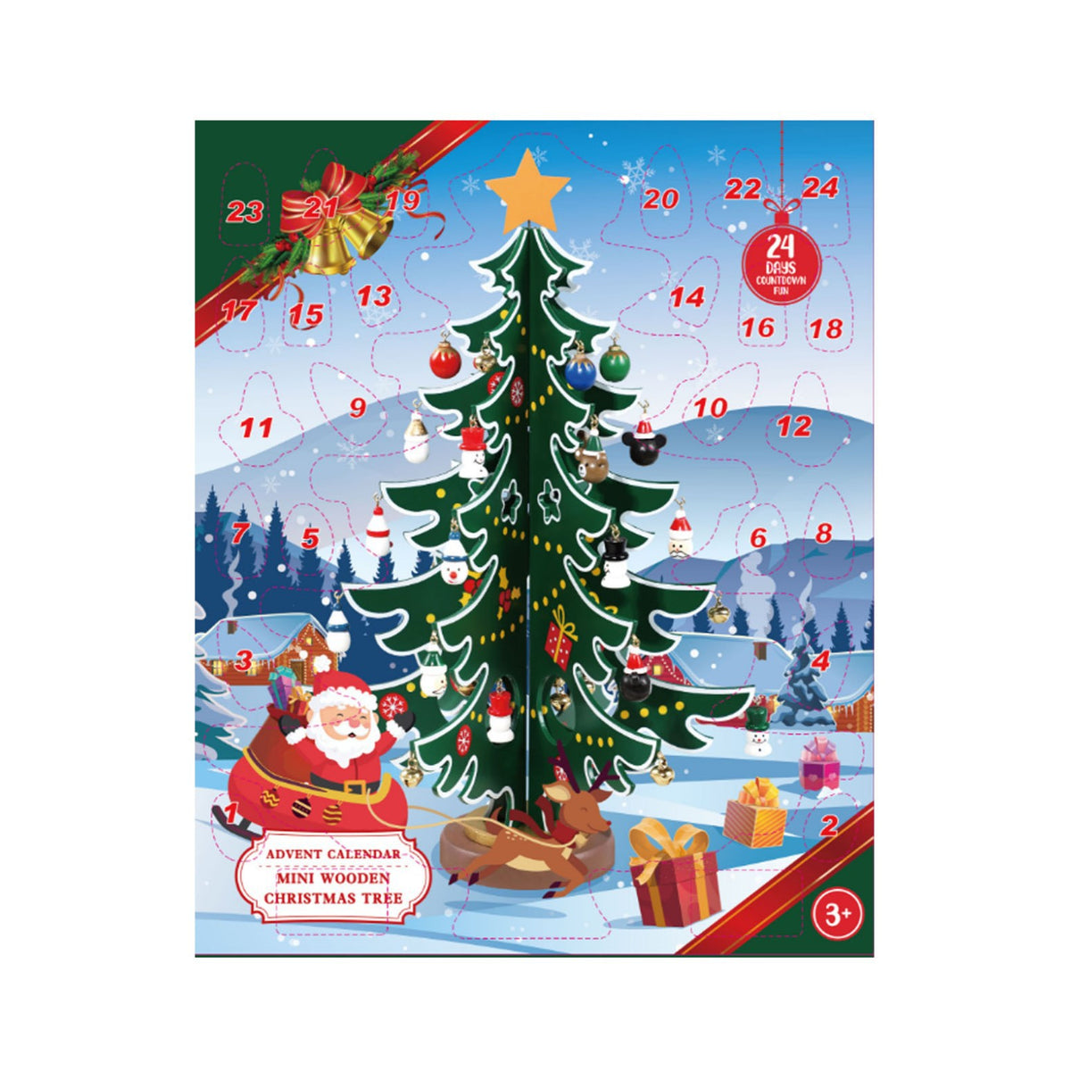 Dekorativer Holz-Weihnachtsbaum mit Beleuchtung