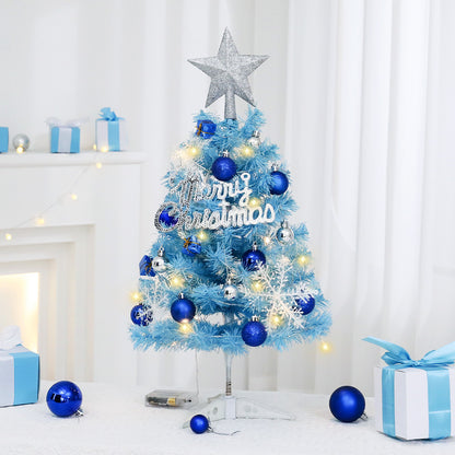 Blauer Mini-Weihnachtsbaum für den Schreibtisch, 45 cm oder 60 cm