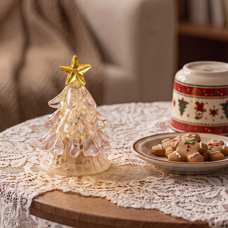 Handgeferti Glas-Weihnachtsbaum-Nachtleuchte