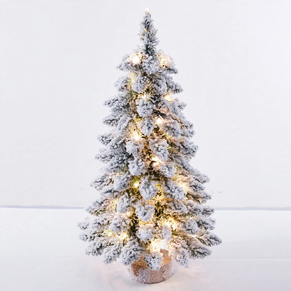 Mini-Weihnachtsbaum mit Schnee-Effekt und LED-Licht