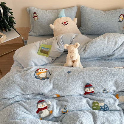 Milchfaser-Fleece Bettwäsche-Set, Teddy-Optik, verschiedene Größen