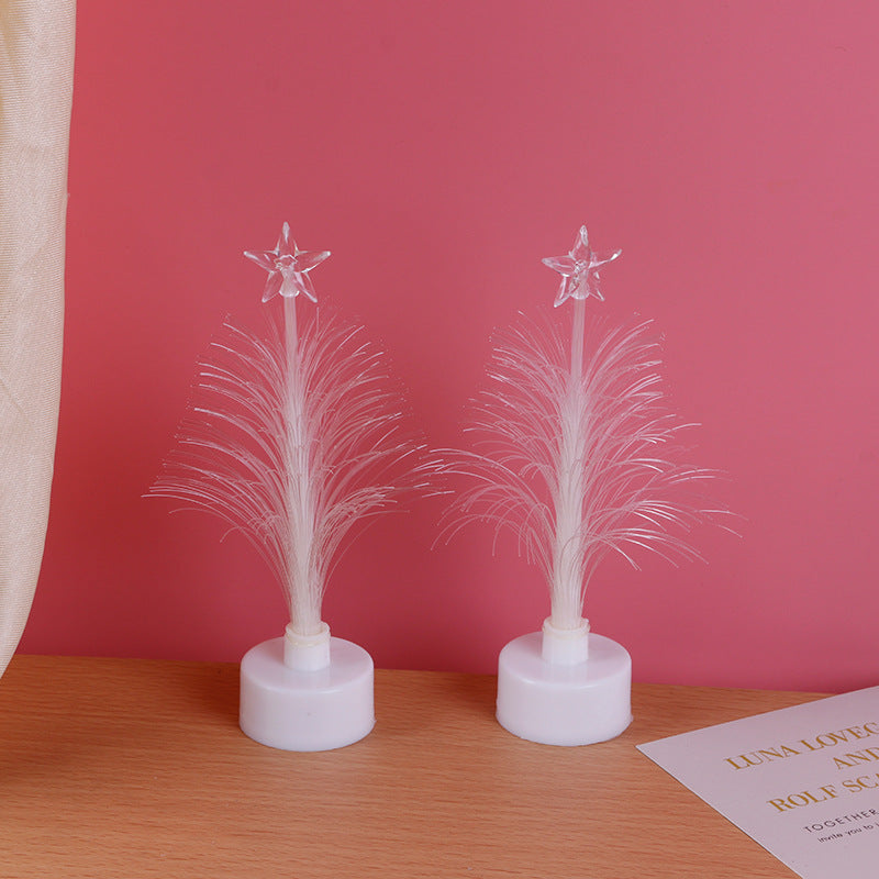 LED-Glasfaser-Weihnachtsbaum, leuchtende Tischdekoration