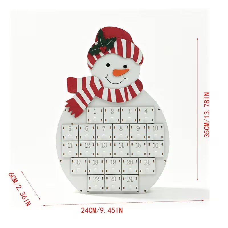 Weihnachts-Adventskalender aus Holz, 24 Fächer
