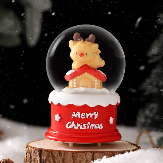 Dekorative Weihnachtskugel mit Licht und Schneeeffekt