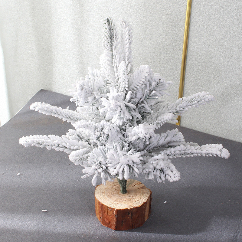 Mini-Weihnachtsbaum für den Tisch, beschneit, mit Beleuchtung