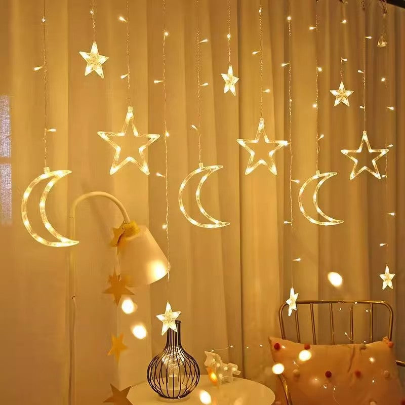 LED-Lichterkette mit Sternen und Monden