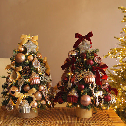 Mini-Weihnachtsbaum-Set mit Rentier-Dekor, 45/60 cm