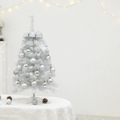 Mini-Weihnachtsbaum, weiß, 45/60 cm, mit Beleuchtung
