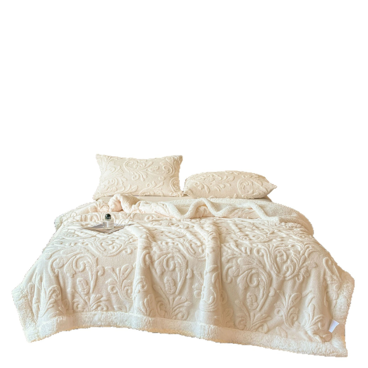Jacquard-Wohndecke mit Lammfleece