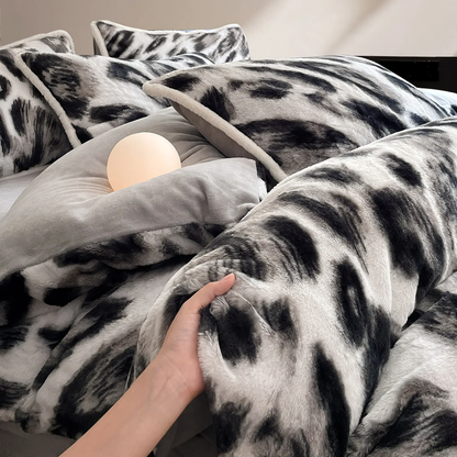 Winter-Bettwäsche-Set aus Milchfaser-Fleece, extra warm