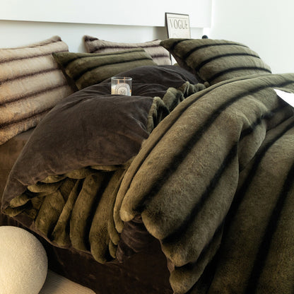 Winter-Bettwäsche-Set aus Milchfaser-Fleece, extra dick