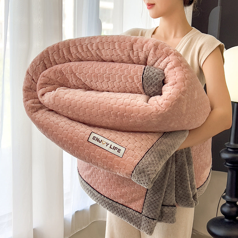 Doppelseitige Milchfaser-Fleece-Decke, warm und flauschig