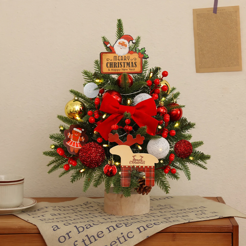 Mini-Weihnachtsbaum-Set mit Schnee-Effekt