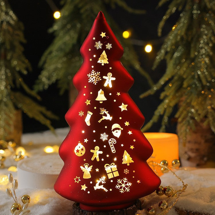 Beleuchtete Glas-Dekoration für Weihnachten