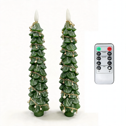 Dekorative LED-Weihnachtsbaum-Kerze mit Fernbedienung