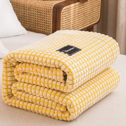 Japanische Milchfaser-Fleece Kuscheldecke, einfarbig