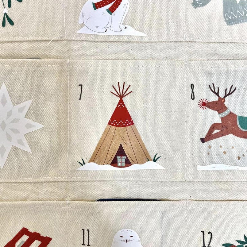 Personalisierbarer Adventskalender aus Stoff, 24 Taschen