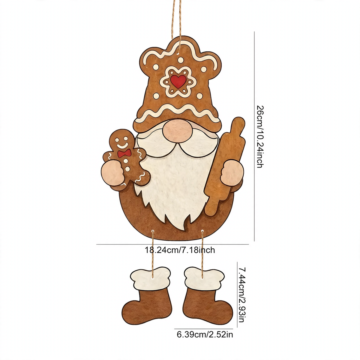 Weihnachts-Filzanhänger, 6er-Set
