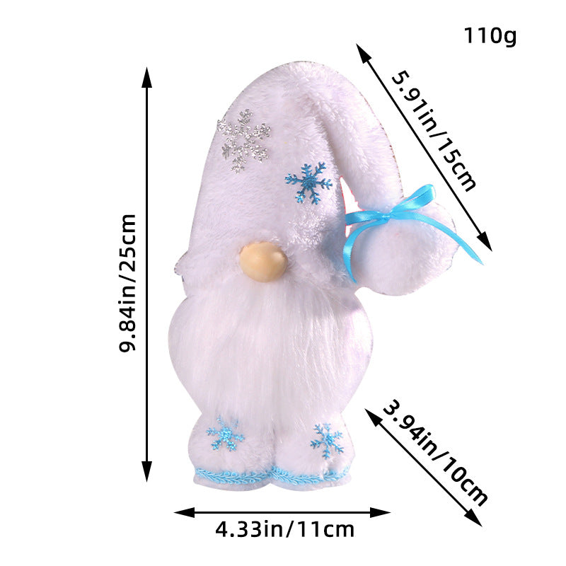 Stehende Weihnachts-Wichtelfigur mit Schneeflocken-Design