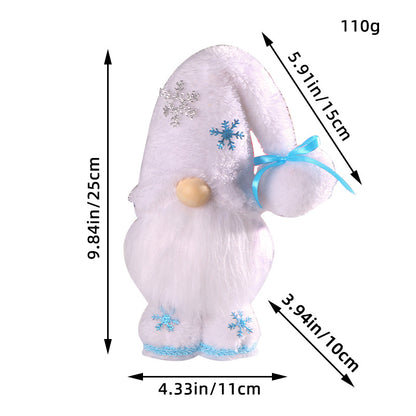 Stehende Weihnachts-Wichtelfigur mit Schneeflocken-Design