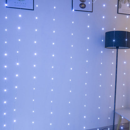LED-Vorhang-Lichterkette mit USB-Anschluss und Fernbedienung