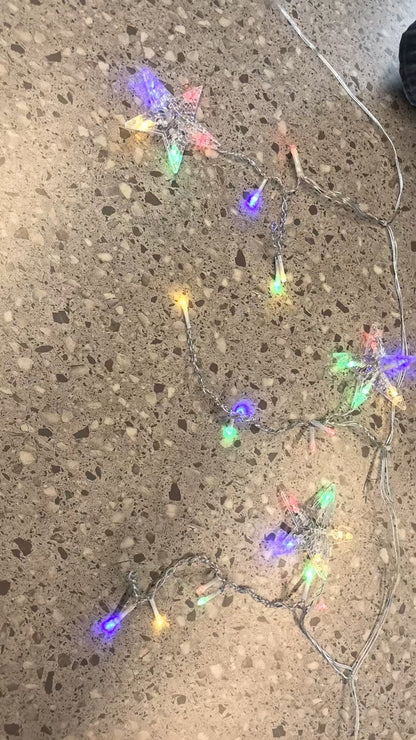 LED-Vorhang-Lichterkette mit Sternen und Monden