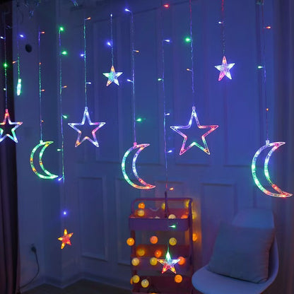 LED-Lichterkette mit Sternen und Monden
