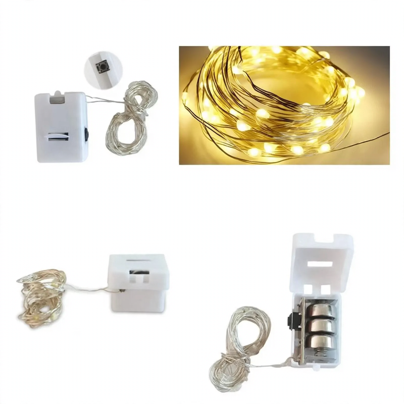 LED-Lichterkette mit Batteriebox für Dekorationen