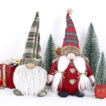Dekorative Weihnachts-Wichtelfigur, sitzend, 35 cm