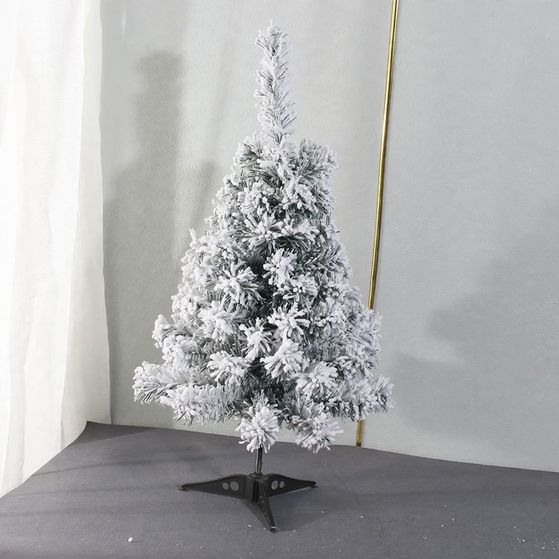 Mini-Weihnachtsbaum für den Tisch, beschneit, mit Beleuchtung