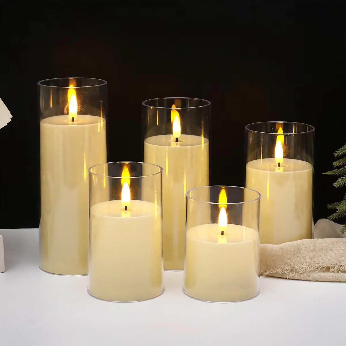 LED-Stumpenkerzen mit Flackereffekt