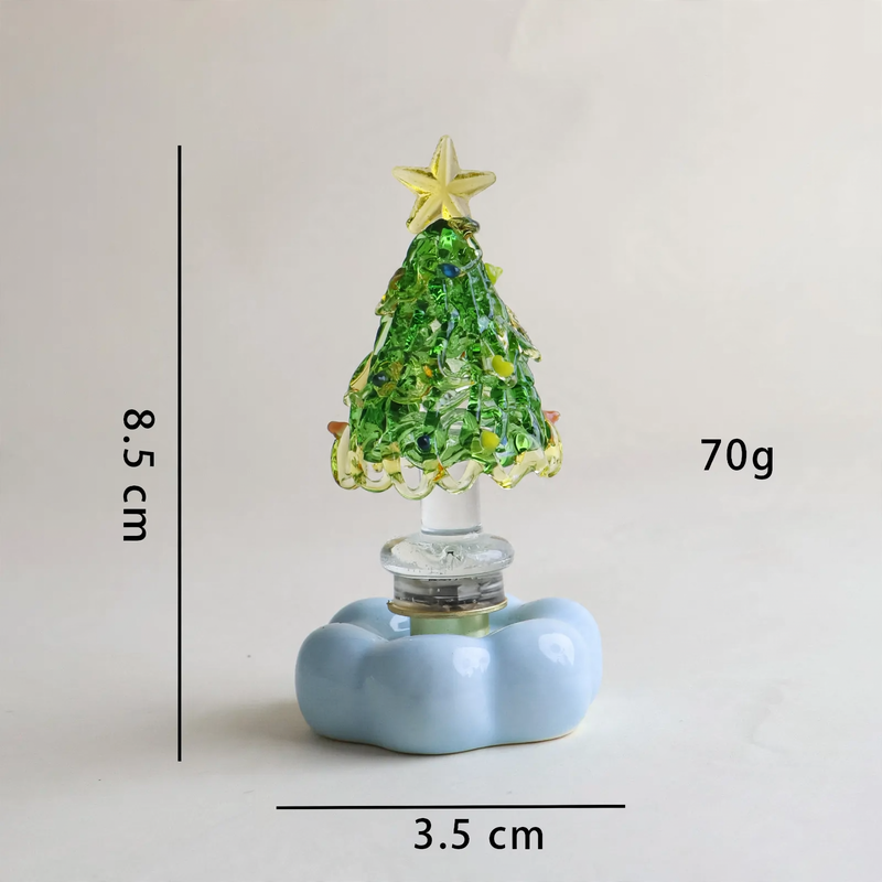 Dekorative, rotierende LED-Weihnachtsbaum-Figur aus Glas