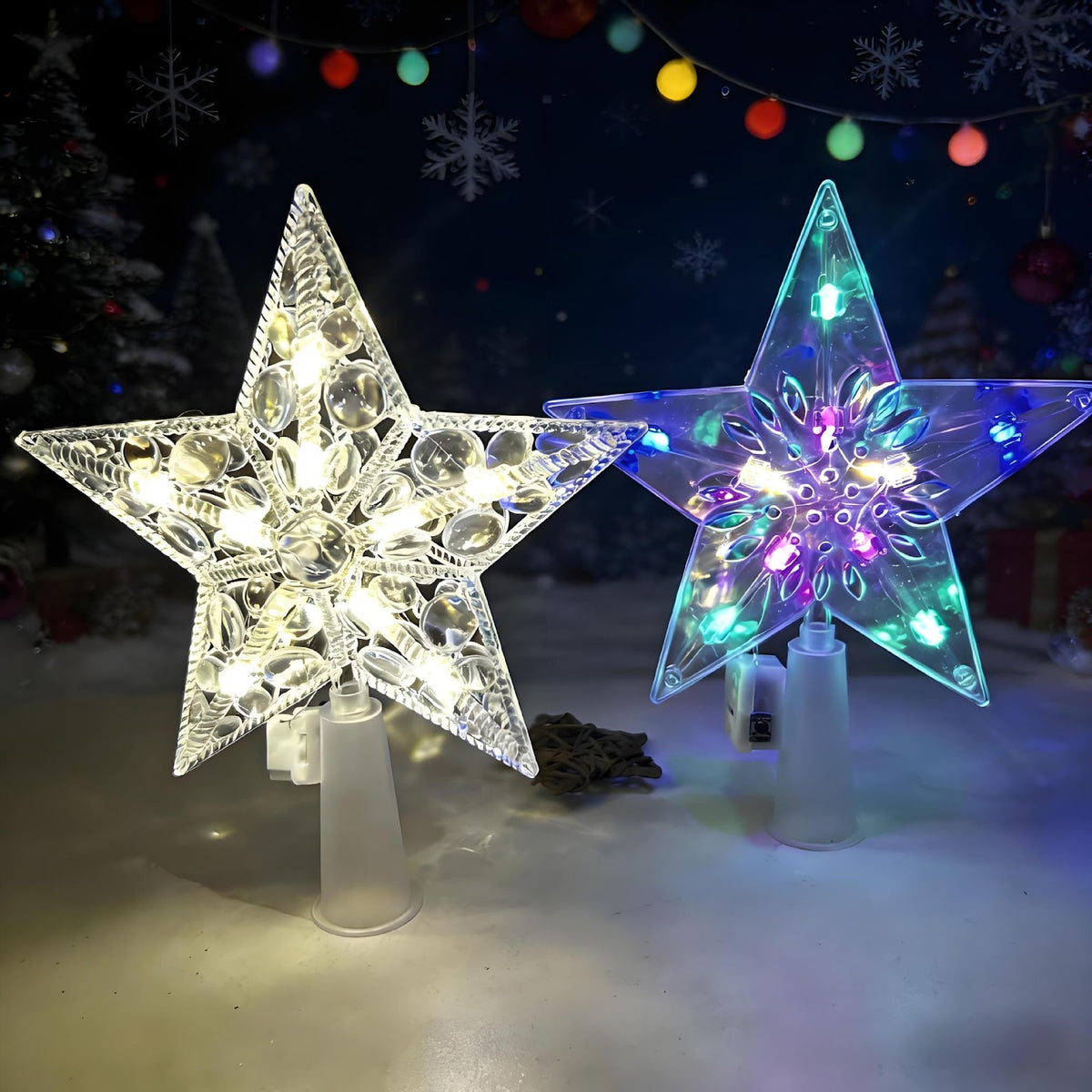 LED-Weihnachtsbaumspitze mit Stern-Design