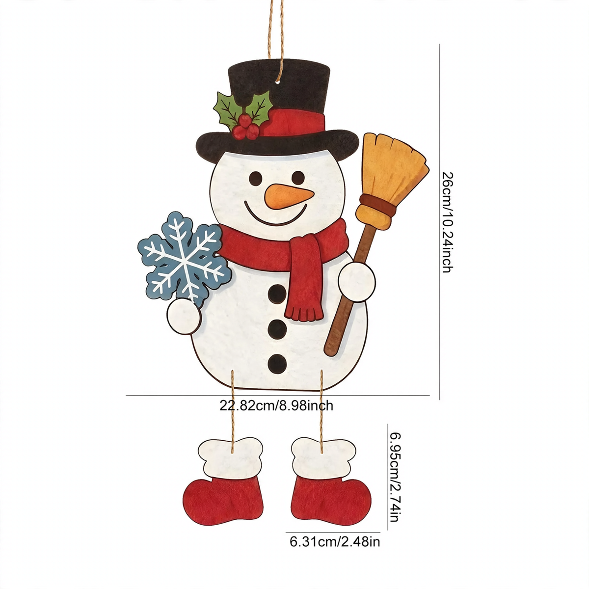 Weihnachts-Filzanhänger, 6er-Set