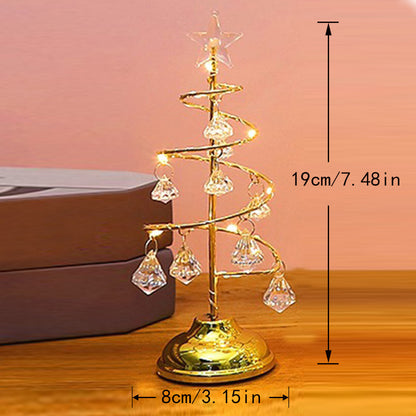 Dekorative LED-Weihnachtsbaum-Tischleuchte aus Metall und Acryl