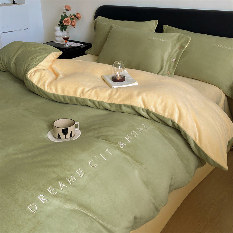 Hochwertiges Milchfaser-Fleece Bettwäsche-Set, extra warm