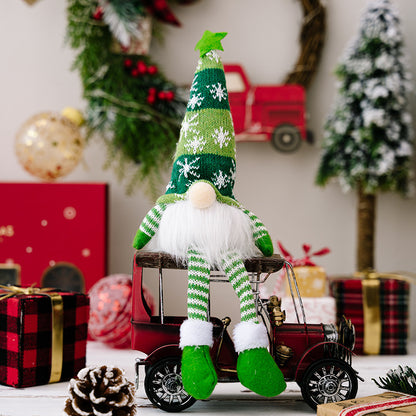 Beleuchtete Weihnachts-Zwergenfiguren mit Strickmütze